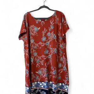 Floral Red J.Jill Women's Dress Size XL